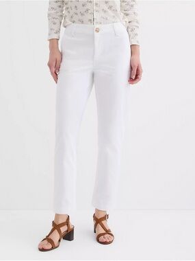 LOFT Women's White Monroe Straight Leg Pants Size 6